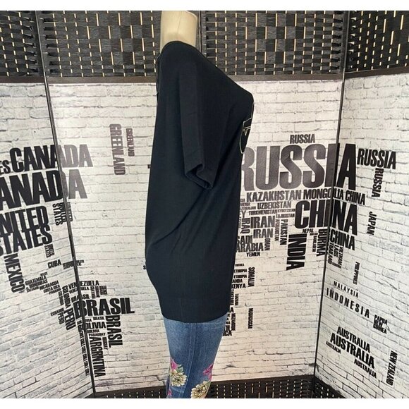 Star Wars Torrid 2 Black Embroidered Logo Name Ribbed Trim Short Sleeve Sweater - Picture 4 of 5